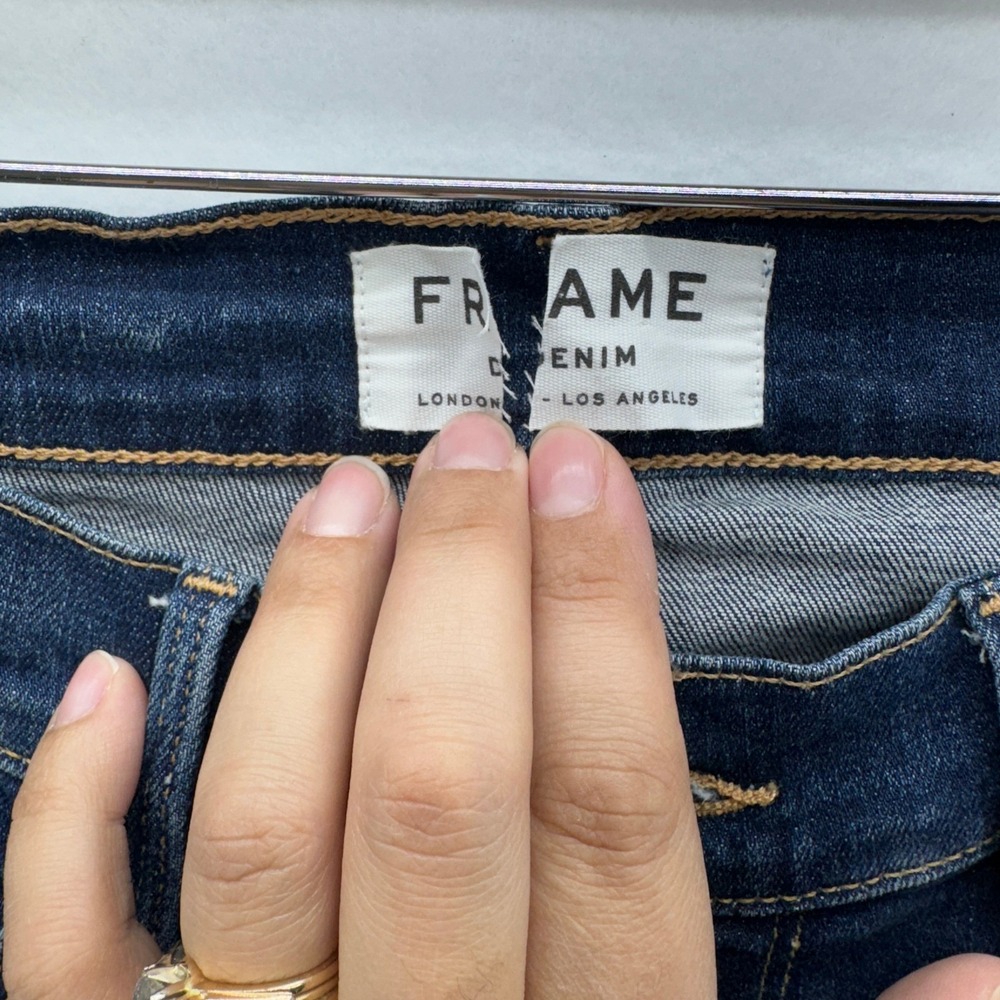 Frame Denim Le Skinny de Jeanne Distressed Ripped Knee Jeans Womens Size 29 - Picture 3 of 14